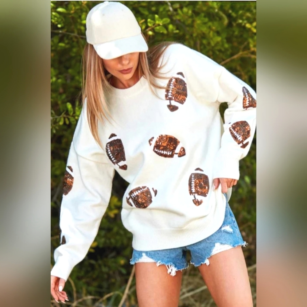 Sequin Football Sweater